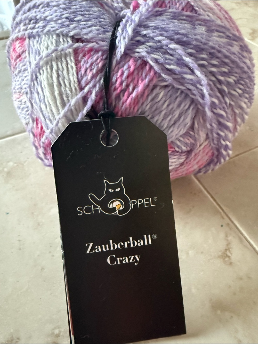Zauberball Crazy Virgin Wool/Nylon Yarn - Lavender Pink White Twist, Wolke 8